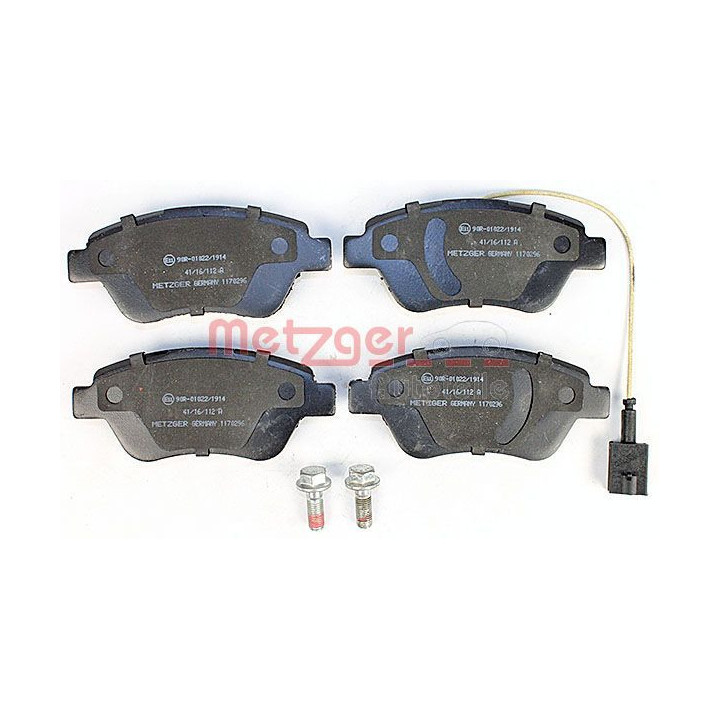 Stabdžių trinkelių rinkinys, diskinis stabdys METZGER 1170296