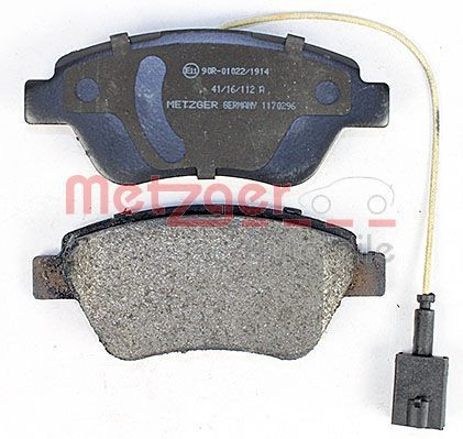 Stabdžių trinkelių rinkinys, diskinis stabdys METZGER 1170296