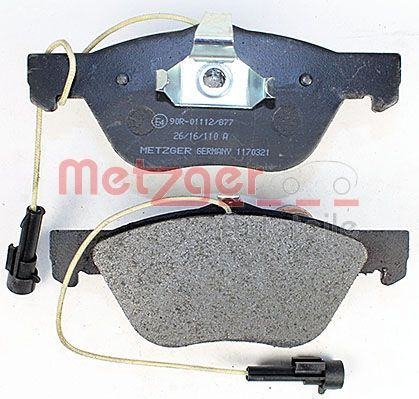 Stabdžių trinkelių rinkinys, diskinis stabdys METZGER 1170321