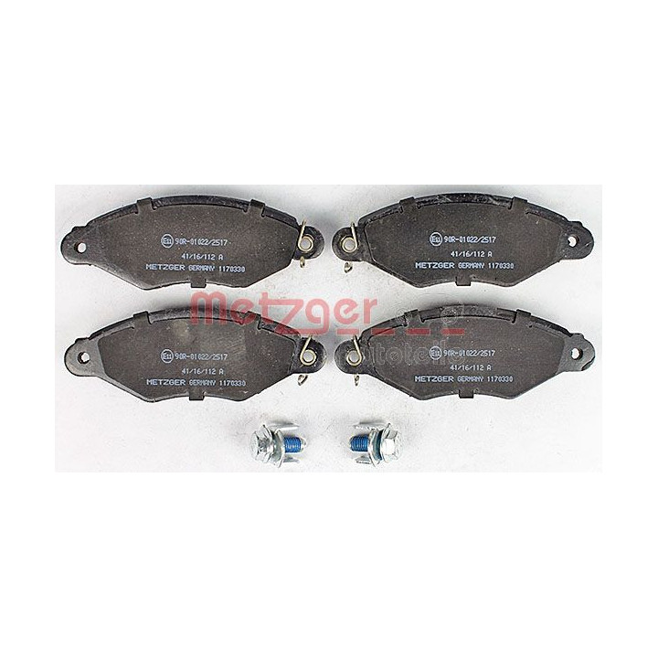 Stabdžių trinkelių rinkinys, diskinis stabdys METZGER 1170330