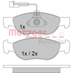 Stabdžių trinkelių rinkinys, diskinis stabdys METZGER 1170338