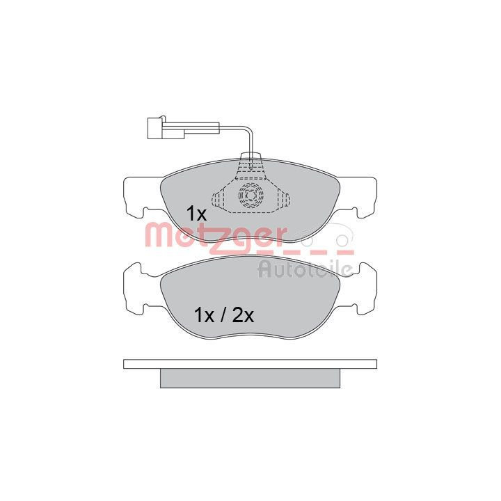 Stabdžių trinkelių rinkinys, diskinis stabdys METZGER 1170338