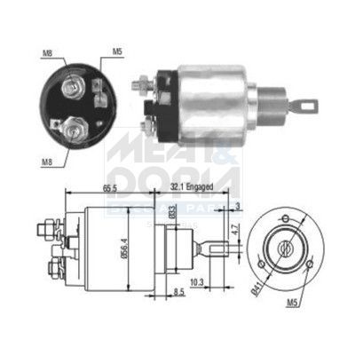 Solenoidinis jungiklis, starteris MEAT & DORIA 46003