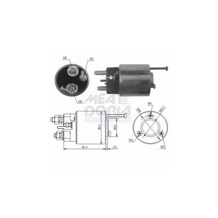Solenoidinis jungiklis, starteris MEAT & DORIA 46012