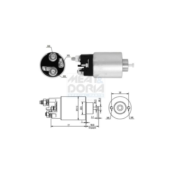 Solenoidinis jungiklis, starteris MEAT & DORIA 46014