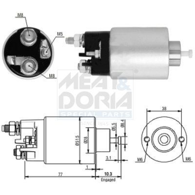 Solenoidinis jungiklis, starteris MEAT & DORIA 46014