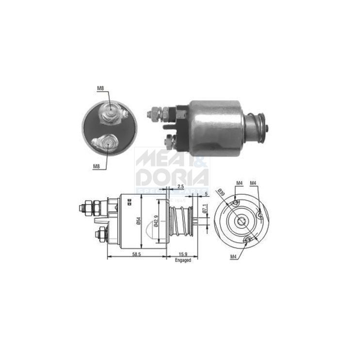 Solenoidinis jungiklis, starteris MEAT & DORIA 46020