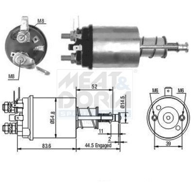 Solenoidinis jungiklis, starteris MEAT & DORIA 46021