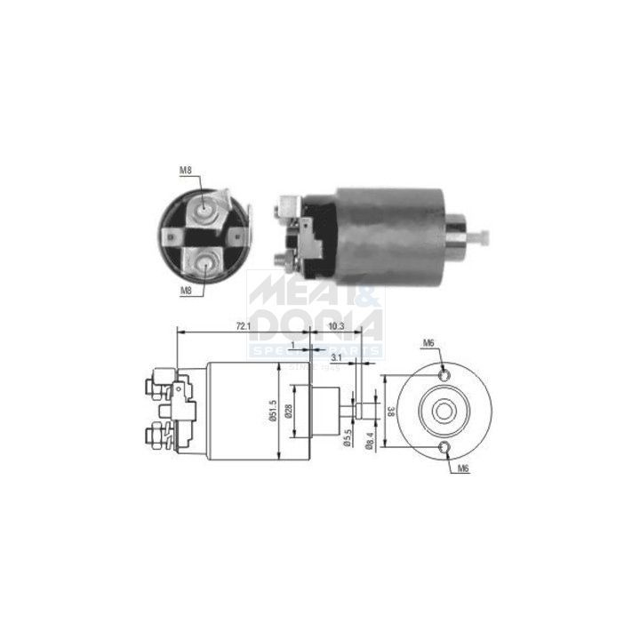 Solenoidinis jungiklis, starteris MEAT & DORIA 46025