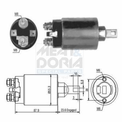 Solenoidinis jungiklis, starteris MEAT & DORIA 46026