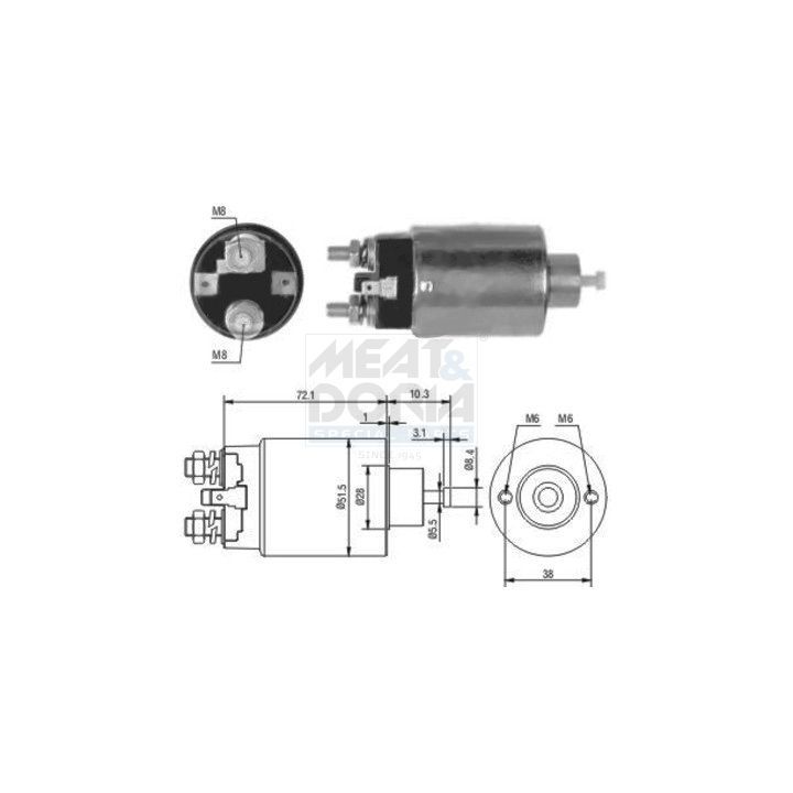 Solenoidinis jungiklis, starteris MEAT & DORIA 46027