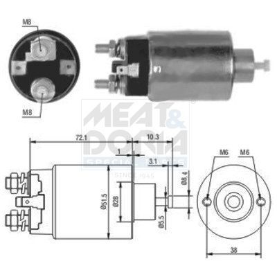 Solenoidinis jungiklis, starteris MEAT & DORIA 46027