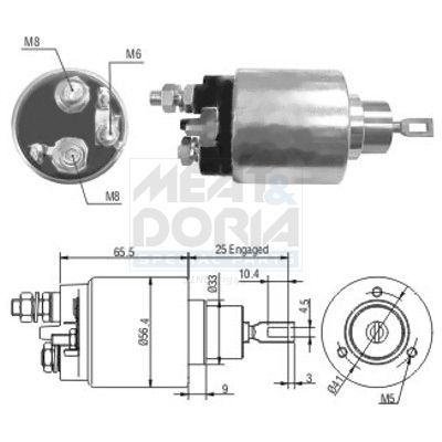 Solenoidinis jungiklis, starteris MEAT & DORIA 46037