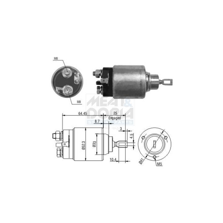 Solenoidinis jungiklis, starteris MEAT & DORIA 46041