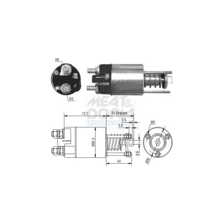 Solenoidinis jungiklis, starteris MEAT & DORIA 46045