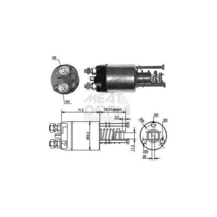Solenoidinis jungiklis, starteris MEAT & DORIA 46046