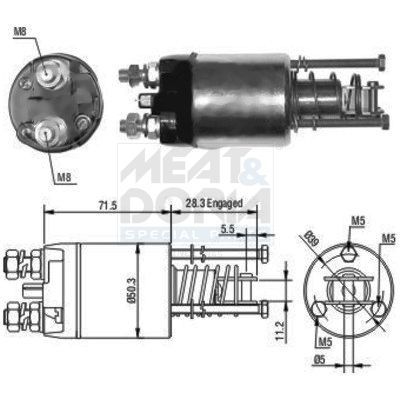 Solenoidinis jungiklis, starteris MEAT & DORIA 46046