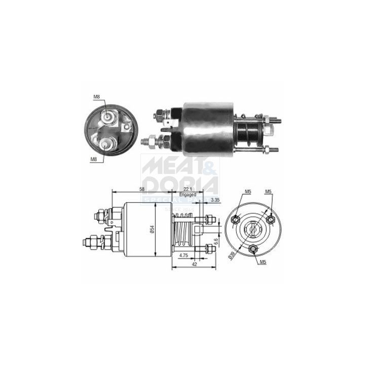Solenoidinis jungiklis, starteris MEAT & DORIA 46047
