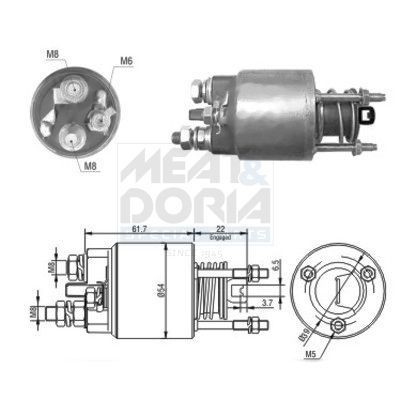Solenoidinis jungiklis, starteris MEAT & DORIA 46048