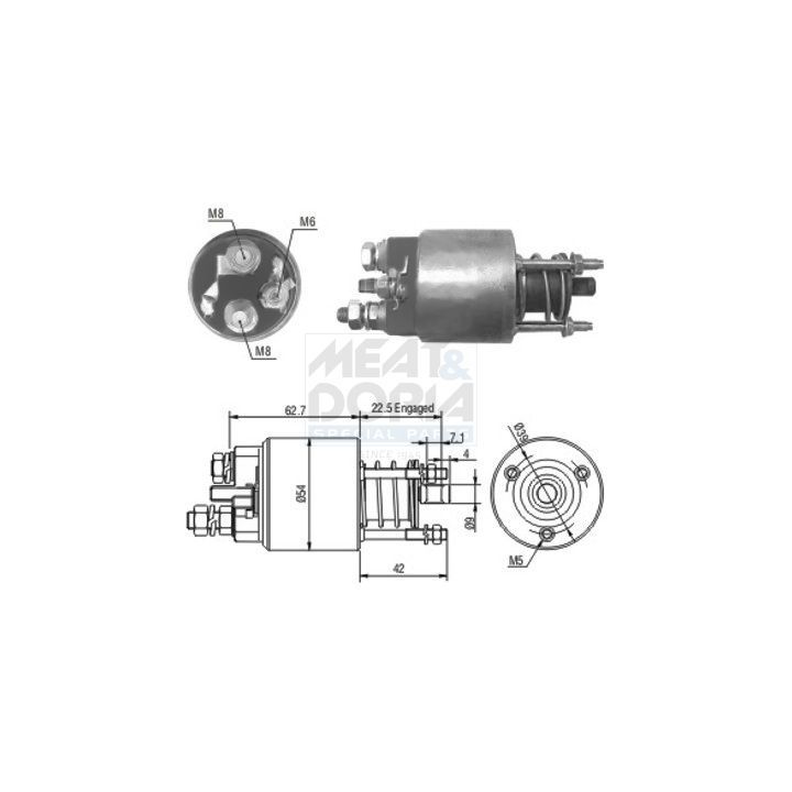 Solenoidinis jungiklis, starteris MEAT & DORIA 46049