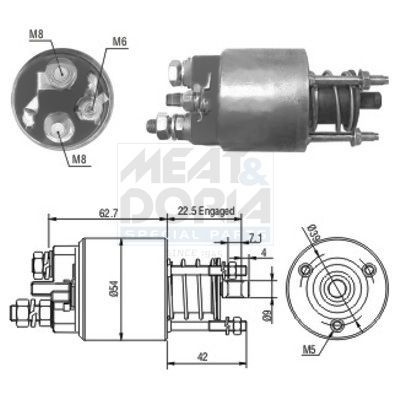 Solenoidinis jungiklis, starteris MEAT & DORIA 46049