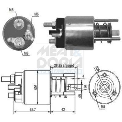 Solenoidinis jungiklis, starteris MEAT & DORIA 46050