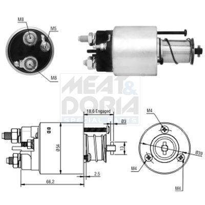 Solenoidinis jungiklis, starteris MEAT & DORIA 46054