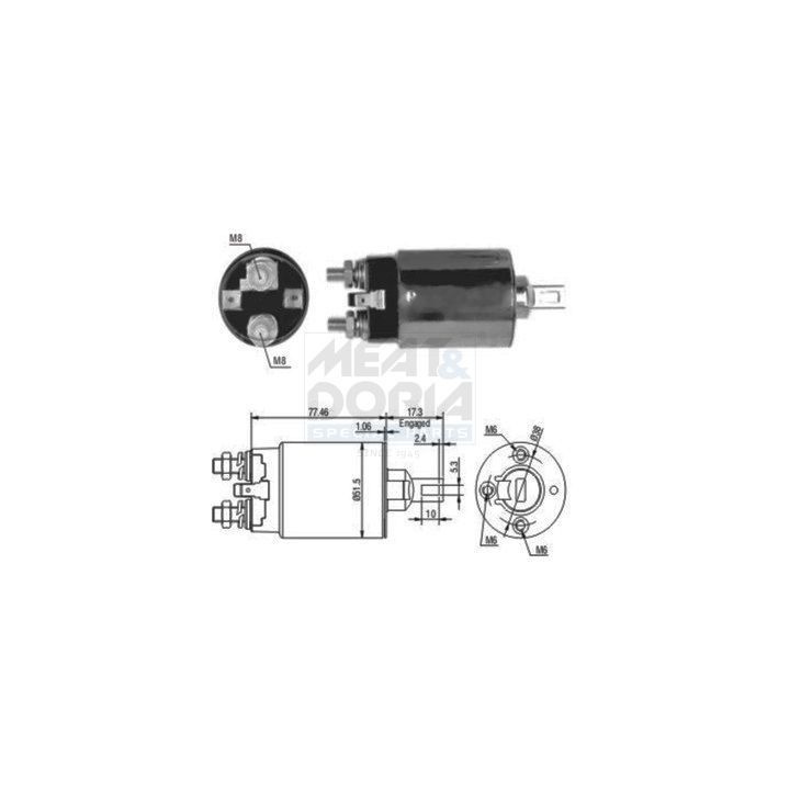 Solenoidinis jungiklis, starteris MEAT & DORIA 46057