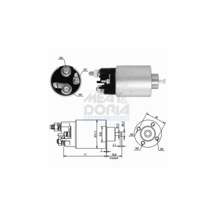 Solenoidinis jungiklis, starteris MEAT & DORIA 46058