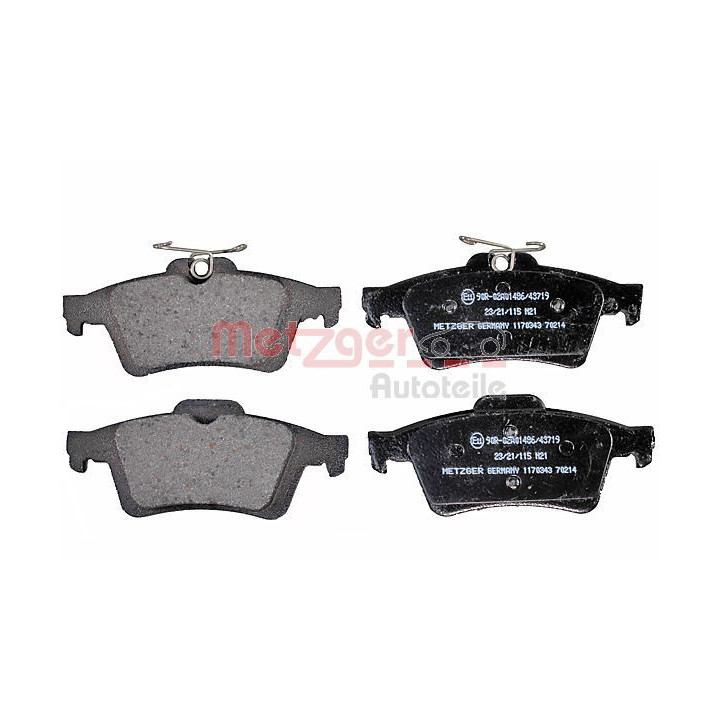 Stabdžių trinkelių rinkinys, diskinis stabdys METZGER 1170343