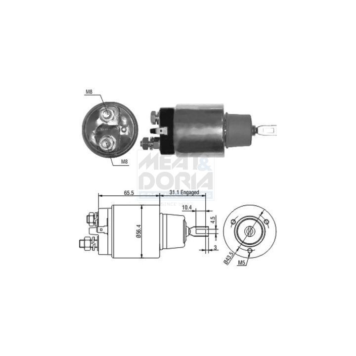 Solenoidinis jungiklis, starteris MEAT & DORIA 46066