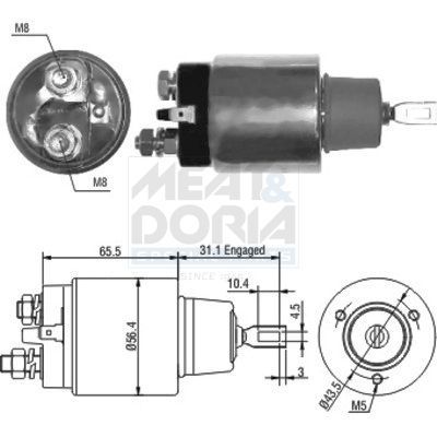 Solenoidinis jungiklis, starteris MEAT & DORIA 46066