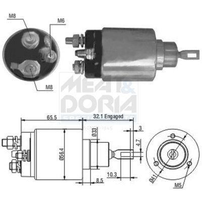 Solenoidinis jungiklis, starteris MEAT & DORIA 46069