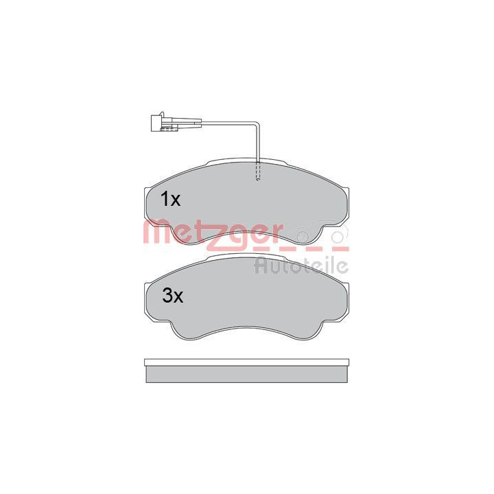 Stabdžių trinkelių rinkinys, diskinis stabdys METZGER 1170344