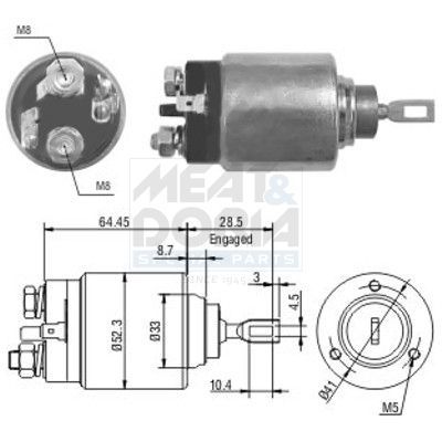 Solenoidinis jungiklis, starteris MEAT & DORIA 46071