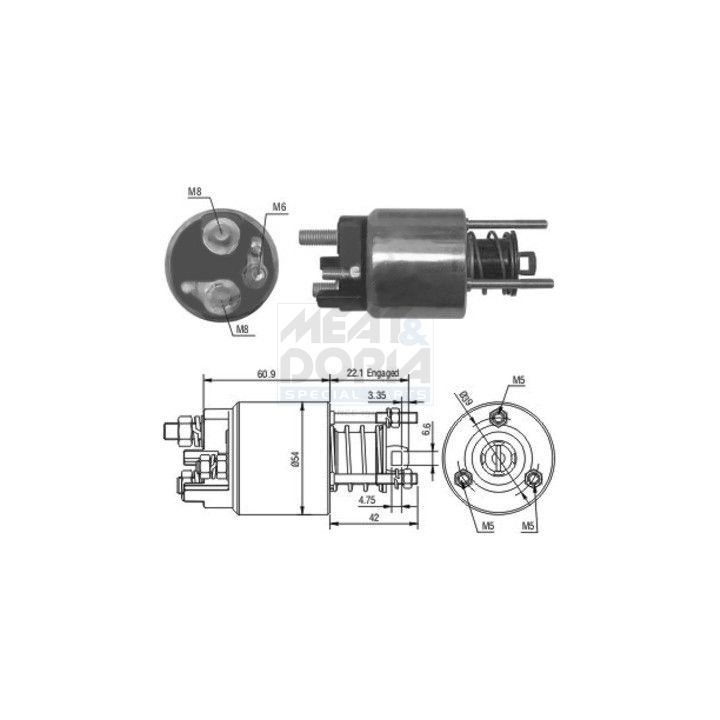 Solenoidinis jungiklis, starteris MEAT & DORIA 46076