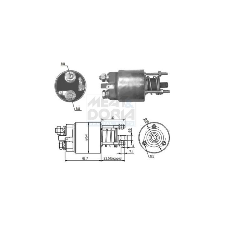 Solenoidinis jungiklis, starteris MEAT & DORIA 46081
