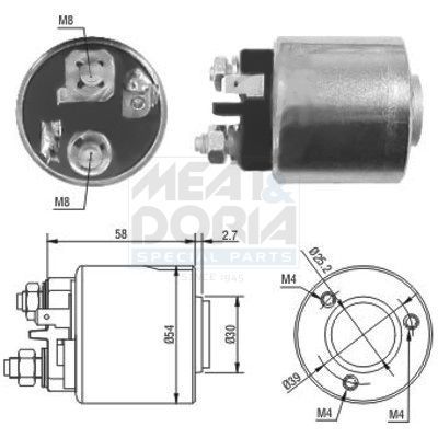 Solenoidinis jungiklis, starteris MEAT & DORIA 46083