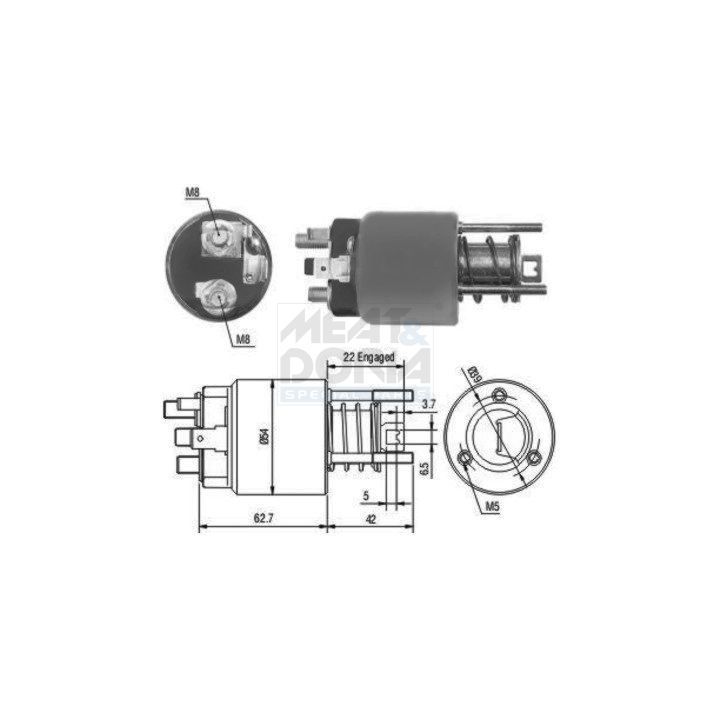 Solenoidinis jungiklis, starteris MEAT & DORIA 46111