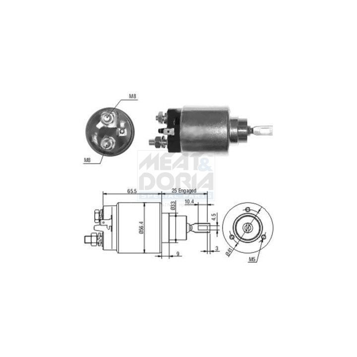 Solenoidinis jungiklis, starteris MEAT & DORIA 46115