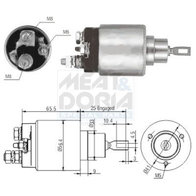 Solenoidinis jungiklis, starteris MEAT & DORIA 46117