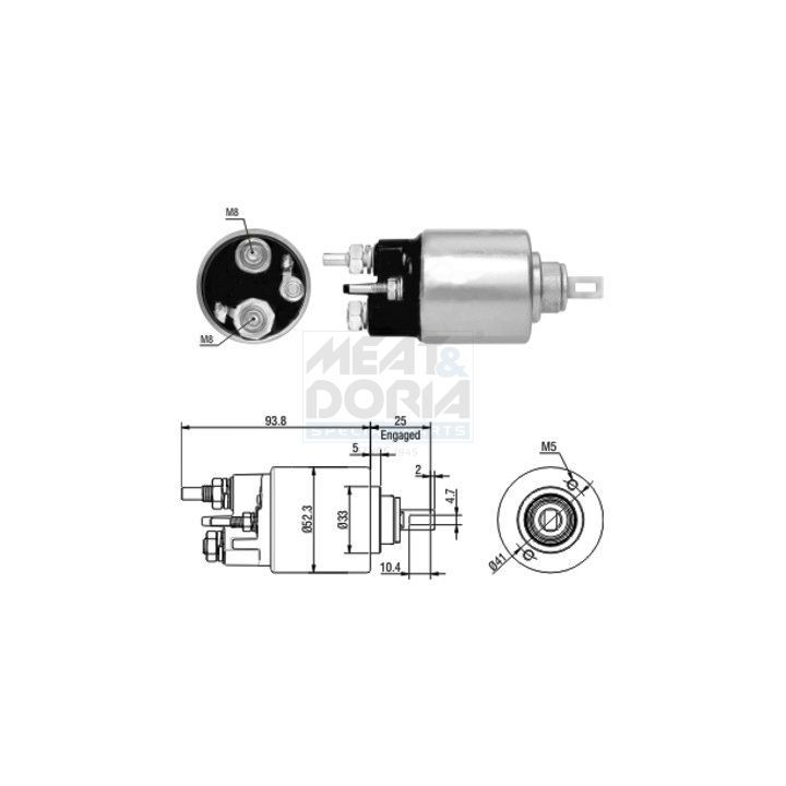 Solenoidinis jungiklis, starteris MEAT & DORIA 46118