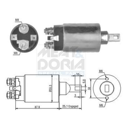 Solenoidinis jungiklis, starteris MEAT & DORIA 46143