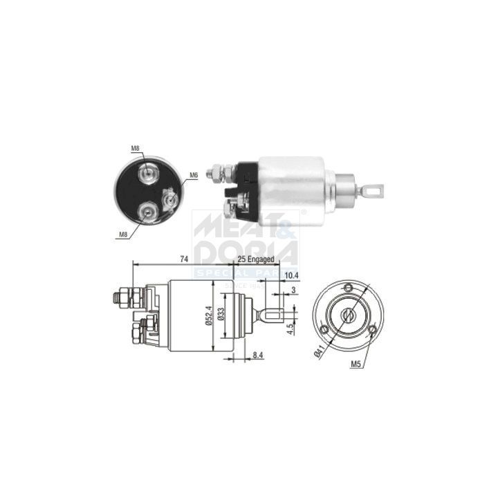 Solenoidinis jungiklis, starteris MEAT & DORIA 46144
