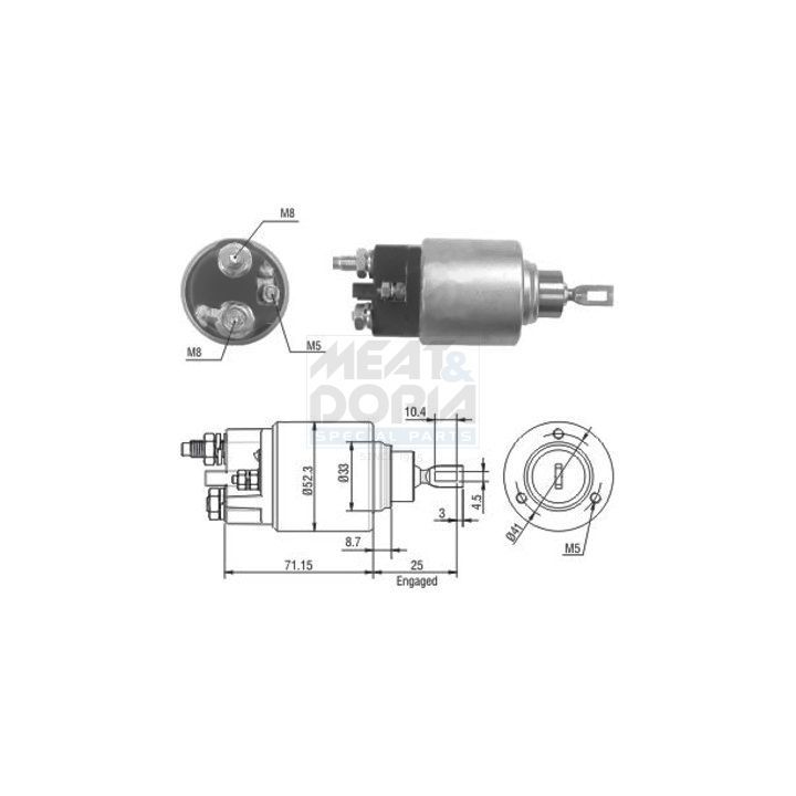 Solenoidinis jungiklis, starteris MEAT & DORIA 46153