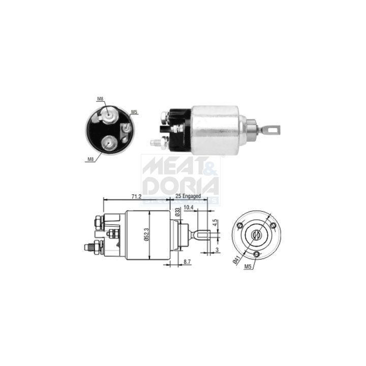 Solenoidinis jungiklis, starteris MEAT & DORIA 46154