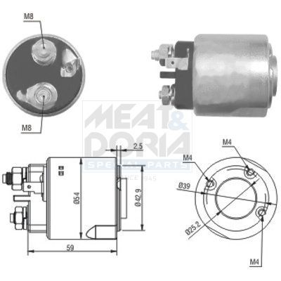 Solenoidinis jungiklis, starteris MEAT & DORIA 46160