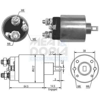 Solenoidinis jungiklis, starteris MEAT & DORIA 46166