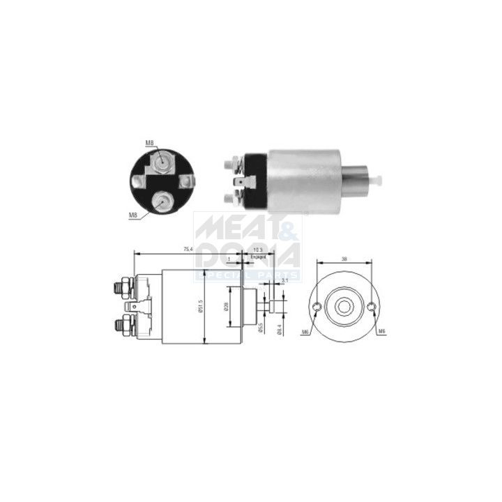 Solenoidinis jungiklis, starteris MEAT & DORIA 46167