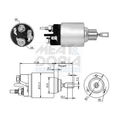 Solenoidinis jungiklis, starteris MEAT & DORIA 46197
